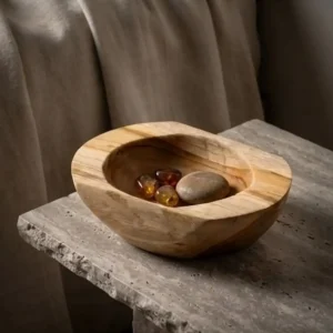 Cuenco mediano de madera de teca natural
