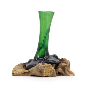 Vidrio Reciclado Fundido en Madera - Jarrón de flor