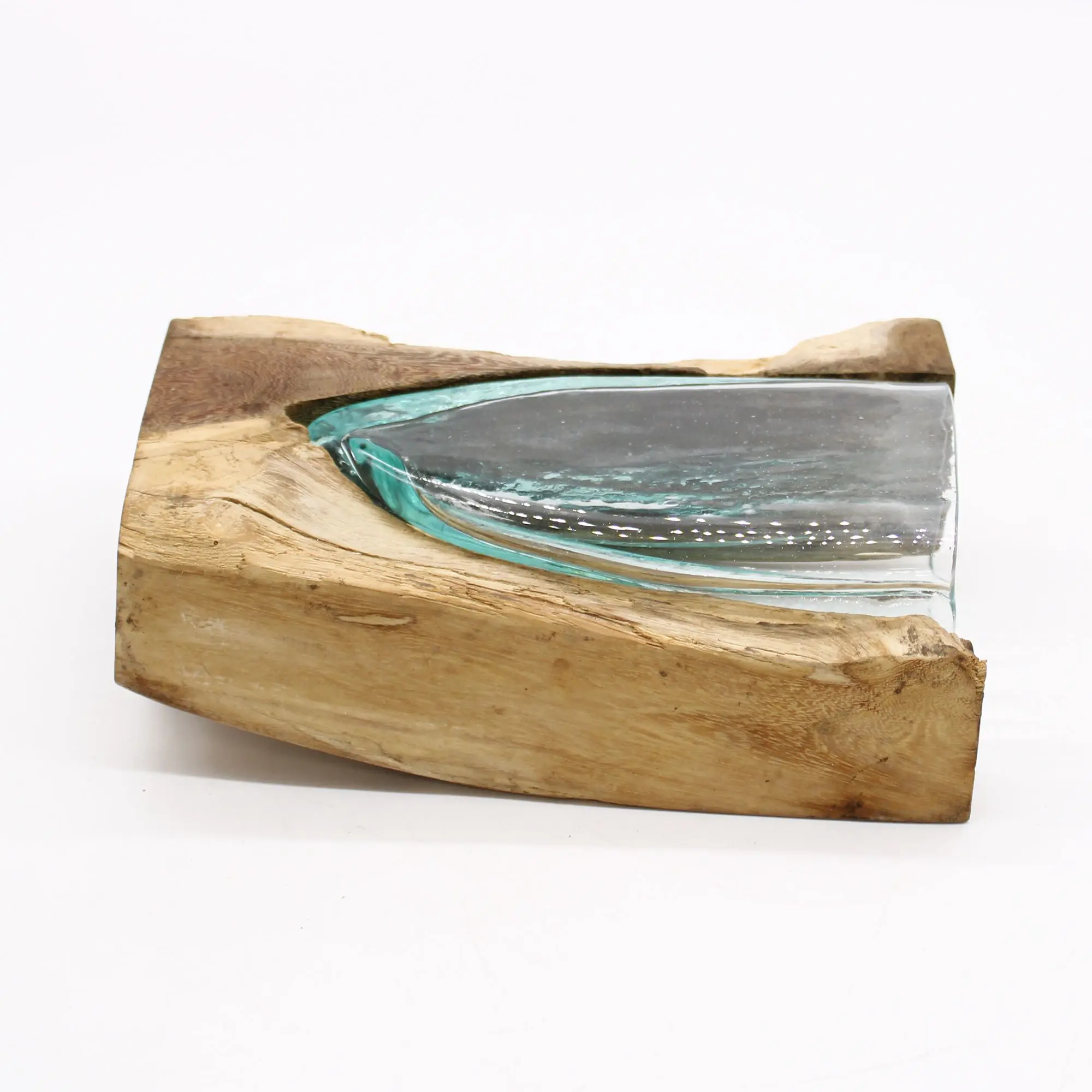 Jarron vidrio madera