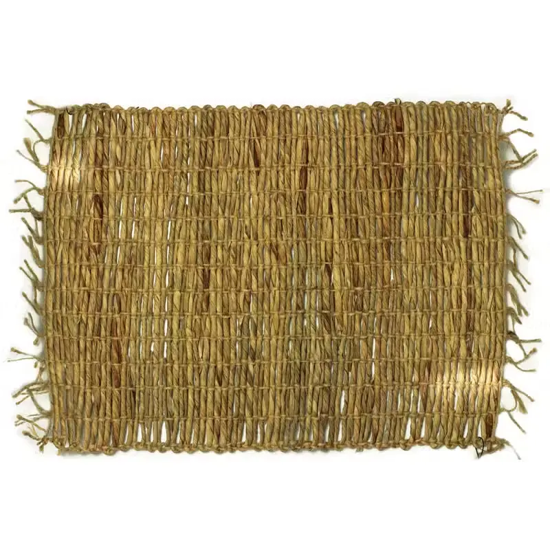 Mantel Individual de Jacinto de Agua Natural - Robusto y con Flecos - Imagen 6